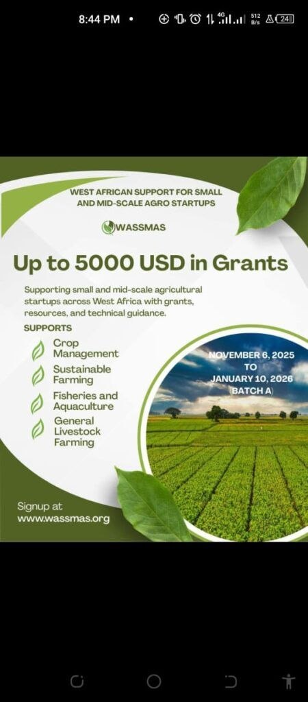 WASSMAS 5000 USD Agricultural Grants 2026 Apply Now
